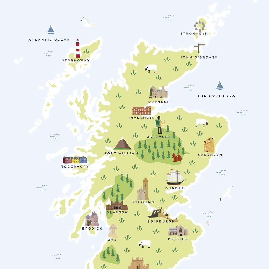 affjedring tyngdekraft spade Scotland Map – Pepper Pot Studios