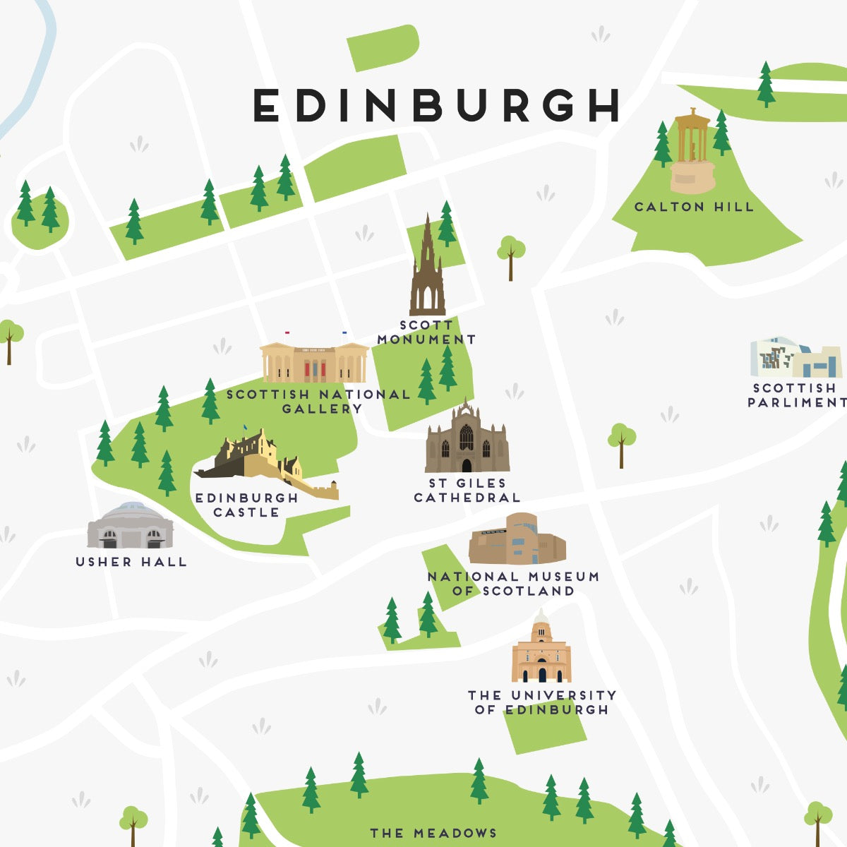 Edinburgh Sightseeing Map